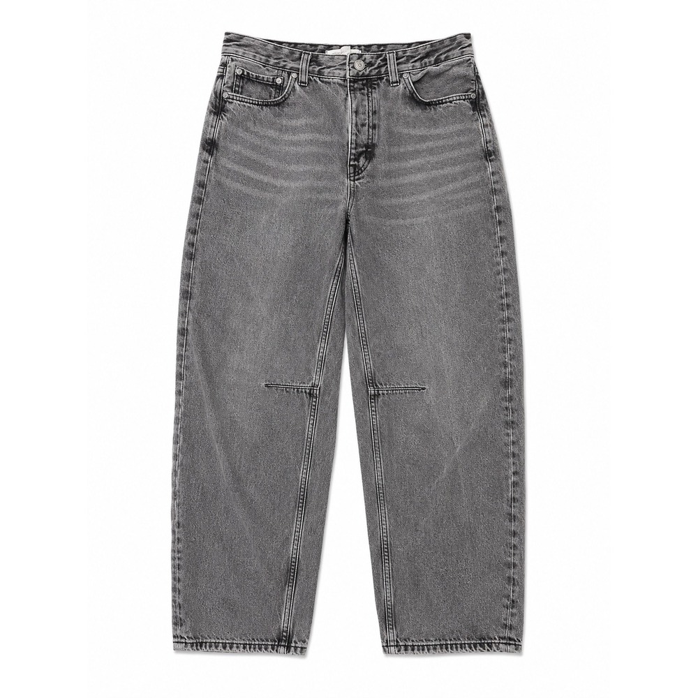 Madewell The Darted Barrel-Leg Jean Women's Size 26 Black Washed High Rise